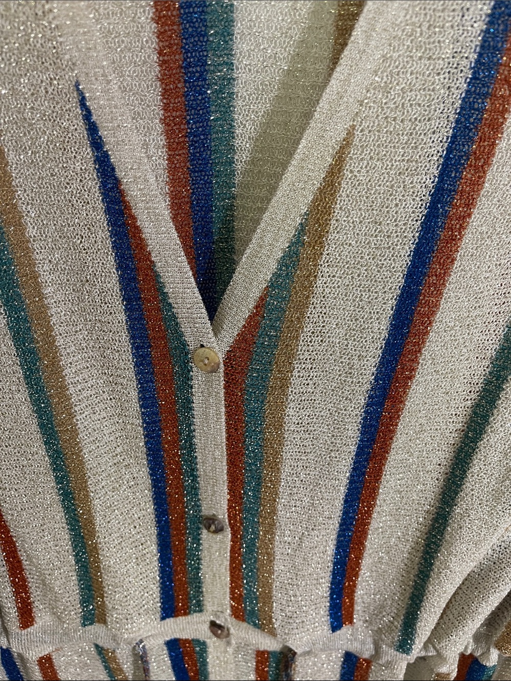 Zara Striped Italian Knit Button-Front Kaftan Dress. Limited Edition. Size M - Picture 5 of 10